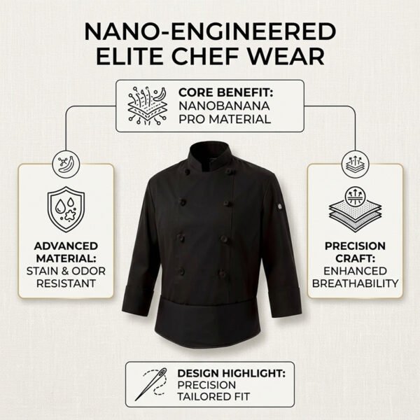 Premium Black Chef Jacket - Professional Nanobanana Pro Chef Uniform