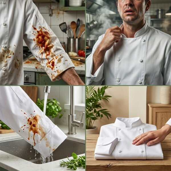 Premium White Chef Jacket - Professional Stain Resistant Chef Uniform for Men