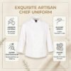 Premium White Chef Jacket - Professional Stain Resistant Chef Uniform for Men