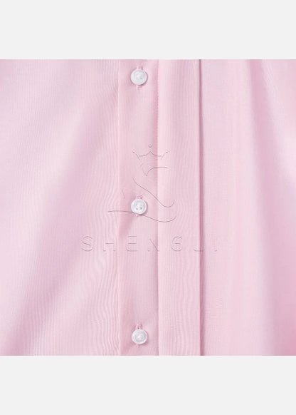Pink Short Sleeve Button Down Custom Wholesale Casual Dress Shirt