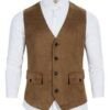 Men's Vintage Suede Waistcoat | Customizable Western Style Casual Vest for Wholesale