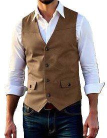 Men's Vintage Suede Waistcoat | Customizable Western Style Casual Vest for Wholesale