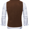 Men's Vintage Double-Breasted Suede Waistcoat with Chain