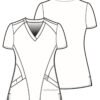 Women’s 4-Way Stretch V-Neck Scrub Top – Multi-Pocket Medical Uniform for Nurses & Healthcare Workers