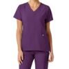 Women’s 4-Way Stretch V-Neck Scrub Top – Multi-Pocket Medical Uniform for Nurses & Healthcare Workers