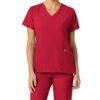 Women’s 4-Way Stretch V-Neck Scrub Top – Multi-Pocket Medical Uniform for Nurses & Healthcare Workers