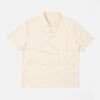 Cream Terry Cloth Pocket Polo Shirt – Casual Premium Short Sleeve Summer Top