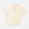 Cream Terry Cloth Pocket Polo Shirt – Casual Premium Short Sleeve Summer Top