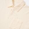Cream Terry Cloth Pocket Polo Shirt – Casual Premium Short Sleeve Summer Top