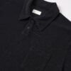 Black Premium Terry Cloth Pocket Polo Shirt – Casual Relaxed Fit Short Sleeve Top