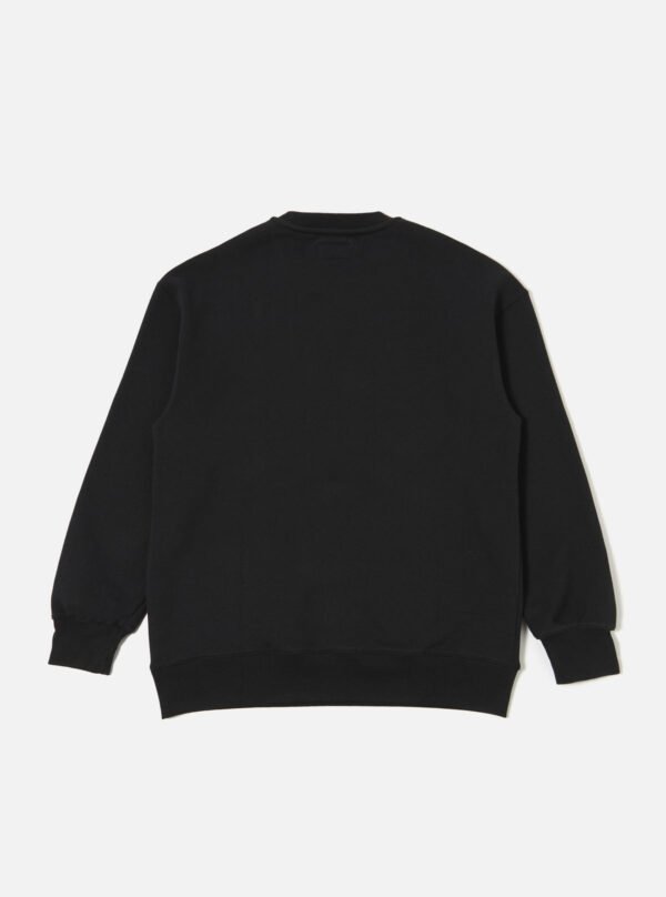 Classic Solid Black Crew Neck Sweatshirt | Premium Loose Fit Basic Pullover