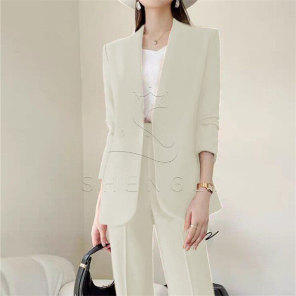 Elegant Open Collar Women Blazer Pants Set | Casual Formal Business 2 Piece Suit
