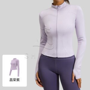 Stand Collar Yoga Jacket Women - Slim-Fit Elastic Sports Top for Running, Cycling & Fitness | Quick-Dry Workout