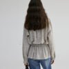 V-Neck High-Waist Striped Loose Blouse - Elegant Early Autumn Commuter Women's Top