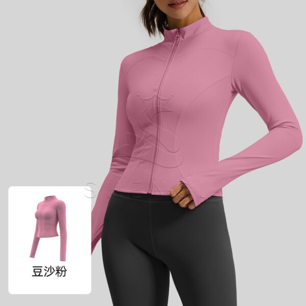 Stand Collar Yoga Jacket Women - Slim-Fit Elastic Sports Top for Running, Cycling & Fitness | Quick-Dry Workout