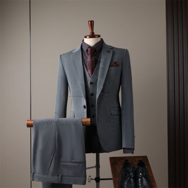 Men's Korean-Style Casual Business Suit Set 3-Piece - Plus Size