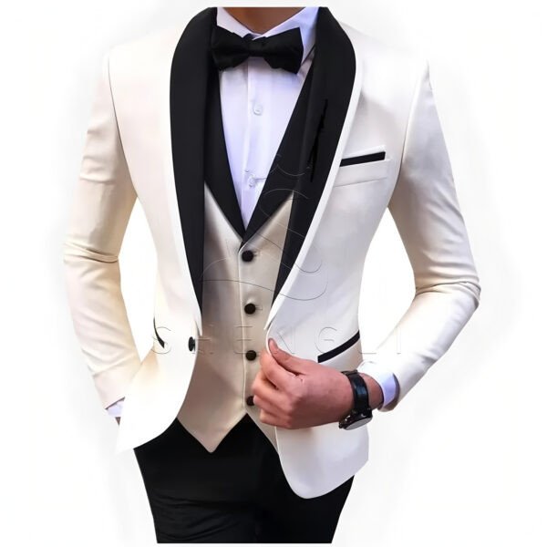 Men's Slim Fit 3-Piece Wedding Suit | Groom Formal Tuxedo for Wedding & Business