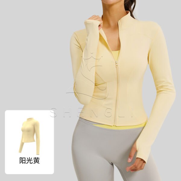 Stand Collar Yoga Jacket Women - Slim-Fit Elastic Sports Top for Running, Cycling & Fitness | Quick-Dry Workout