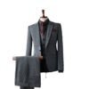 Men's Korean-Style Casual Business Suit Set 3-Piece - Plus Size