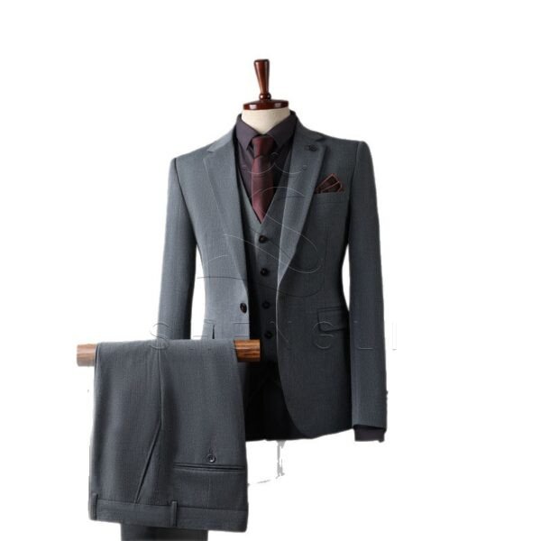 Men's Korean-Style Casual Business Suit Set 3-Piece - Plus Size