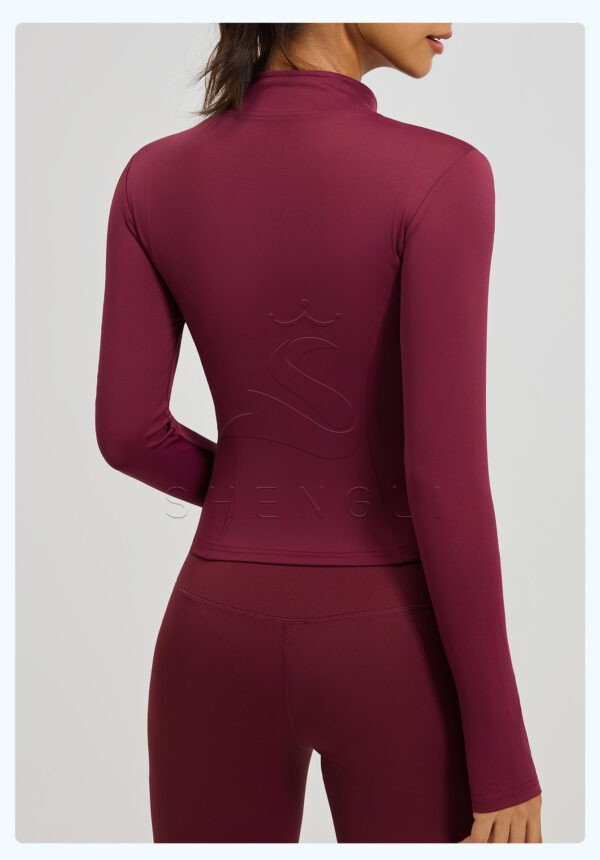 Stand Collar Yoga Jacket Women - Slim-Fit Elastic Sports Top for Running, Cycling & Fitness | Quick-Dry Workout