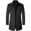 Premium Men's Turn-Down Collar Wool Blend Mid-Length Thickened Winter Overcoat
