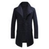 Men's Slim Fit Quilted Lined Wool Blend Mid-Length Overcoat