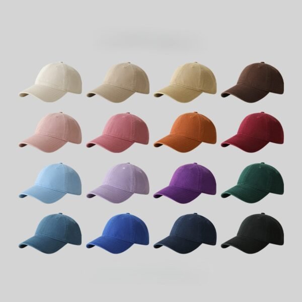 Premium Washed Solid Cotton Baseball Cap - Unisex Classic Adjustable Casual Dad Hat