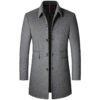 Premium Men's Turn-Down Collar Wool Blend Mid-Length Thickened Winter Overcoat