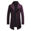 Men's Slim Fit Quilted Lined Wool Blend Mid-Length Overcoat