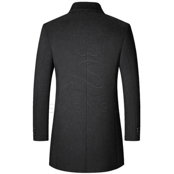 Premium Men's Turn-Down Collar Wool Blend Mid-Length Thickened Winter Overcoat