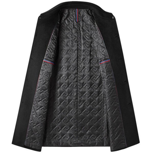 Premium Men's Turn-Down Collar Wool Blend Mid-Length Thickened Winter Overcoat