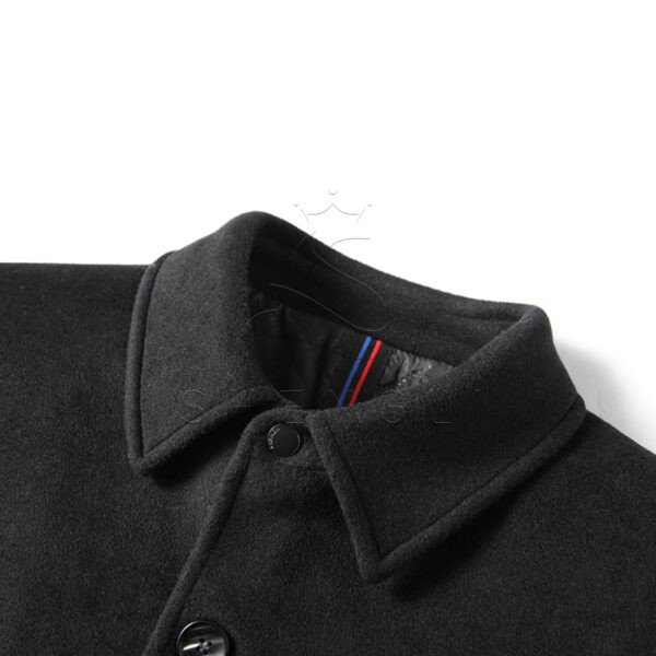 Premium Men's Turn-Down Collar Wool Blend Mid-Length Thickened Winter Overcoat