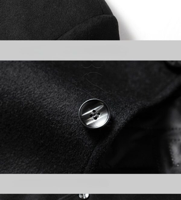 Premium Men's Turn-Down Collar Wool Blend Mid-Length Thickened Winter Overcoat