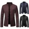 Men's Mandarin Collar Blazer | Slim Fit Single-Breasted Casual & Formal Jacket