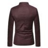 Men's Burgundy Stand Collar Blazer | Slim Fit Chinese Style Suit Jacket