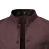 Men's Burgundy Stand Collar Blazer | Slim Fit Chinese Style Suit Jacket