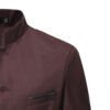 Men's Burgundy Stand Collar Blazer | Slim Fit Chinese Style Suit Jacket
