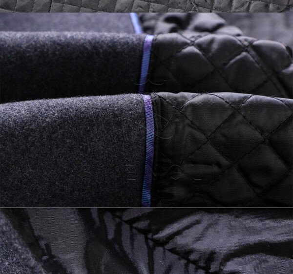 Men's Slim Fit Quilted Lined Wool Blend Mid-Length Overcoat