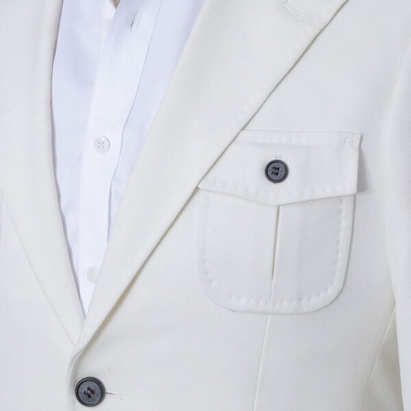 Ivory White Safari Blazer | Water-Resistant Wedding & Business Jacket