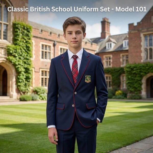 British School Uniform Blazer Set for Boys | Eton Blue Elite 3-Piece Outfit