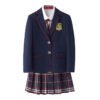 British Prep School Uniform Set | Girls Classic British Style Blazer & Plaid Skirt with Tie