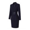 Navy Rhinestone-Button Skirt Suit | Women's Tailored Business Formal Wear