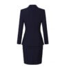 Navy Rhinestone-Button Skirt Suit | Women's Tailored Business Formal Wear
