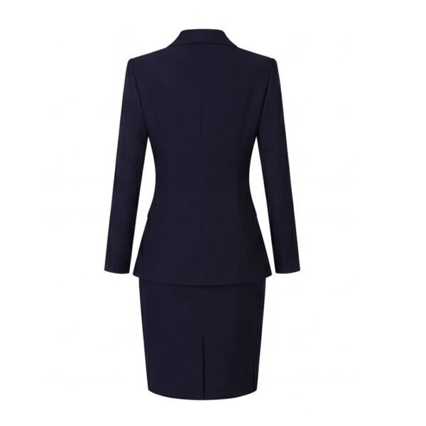 Navy Rhinestone-Button Skirt Suit | Women's Tailored Business Formal Wear