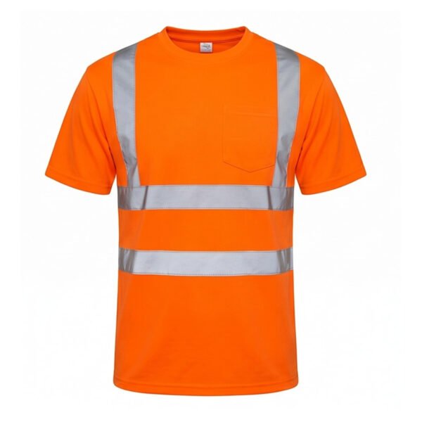 Hi Vis Orange Safety T-Shirt - Reflective Workwear for Construction & Road Safety