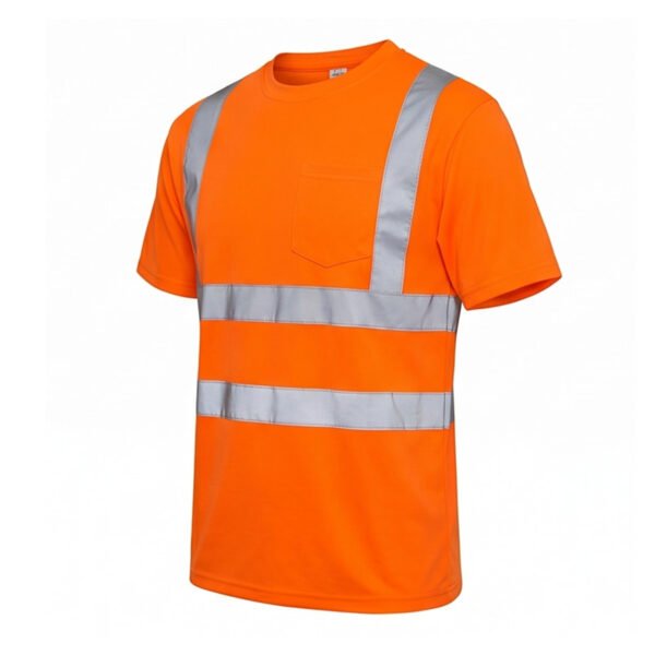 Hi Vis Orange Safety T-Shirt - Reflective Workwear for Construction & Road Safety