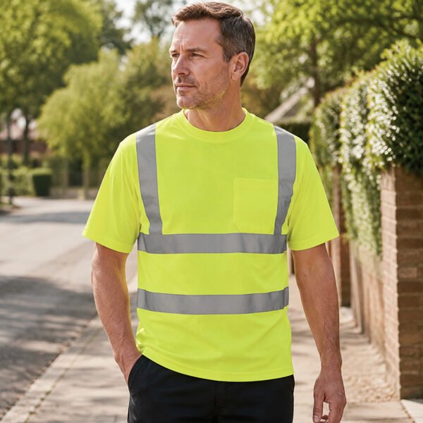 Hi Visibility Short Sleeve Safety T-Shirt - Reflective Workwear for Construction & Road Safety