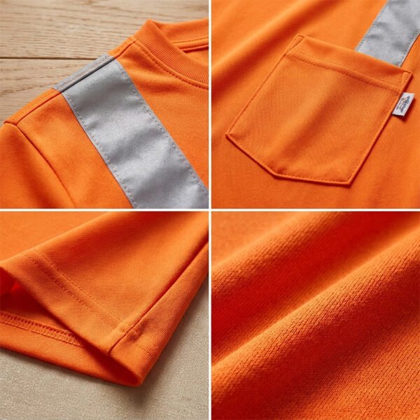 Hi Vis Orange Safety T-Shirt - Reflective Workwear for Construction & Road Safety