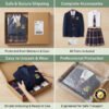 British Prep School Uniform Set | Girls Classic British Style Blazer & Plaid Skirt with Tie